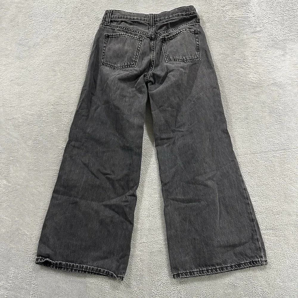 Old Navy Wide Leg Jeans Girls Kids 10 Black Super Baggy High Rise School Pockets